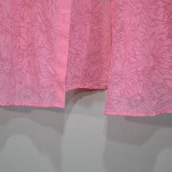 Susan Graver Womens Pink Floral Print Button Down Career Casual Pink Blouse - Picture 2 of 8